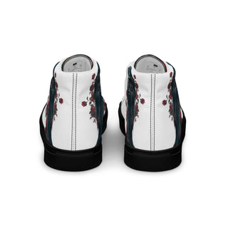 Grim Reaper Floral Women’s High Top Canvas Shoes