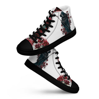 Grim Reaper Floral Women’s High Top Canvas Shoes