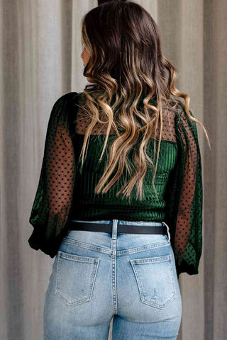 Mesh Lace Long Sleeve Bodysuit