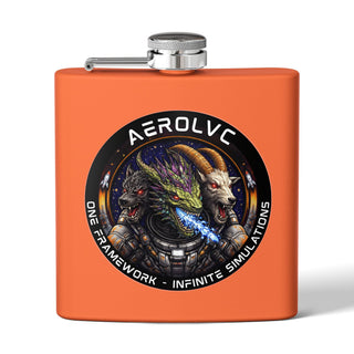 AerolvC Sci‑Fi Hydra Logo Flask | Stainless Steel 6oz