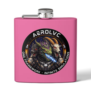 AerolvC Sci‑Fi Hydra Logo Flask | Stainless Steel 6oz