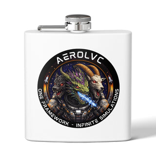 AerolvC Sci‑Fi Hydra Logo Flask | Stainless Steel 6oz