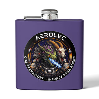 AerolvC Sci‑Fi Hydra Logo Flask | Stainless Steel 6oz