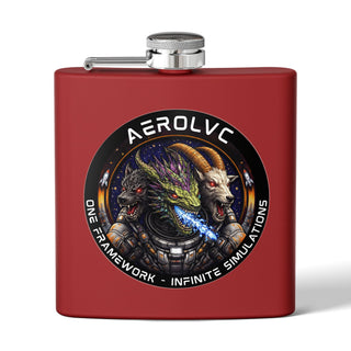 AerolvC Sci‑Fi Hydra Logo Flask | Stainless Steel 6oz