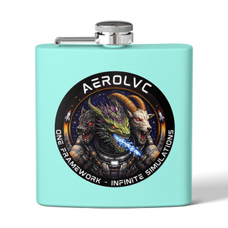 AerolvC Sci‑Fi Hydra Logo Flask | Stainless Steel 6oz