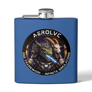 AerolvC Sci‑Fi Hydra Logo Flask | Stainless Steel 6oz