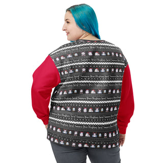 back view of goth christmas spirit ghost sweater