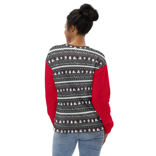 back view of goth christmas spirit ghost sweater
