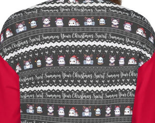 close up back view of goth christmas spirit ghost sweatshirt