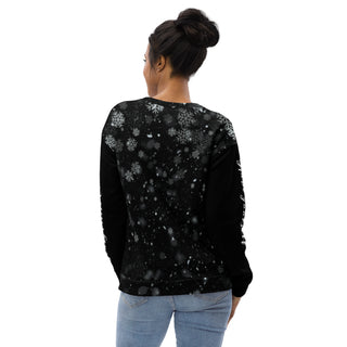 scary creepy christmas tree goth sweatshirt on female model back view