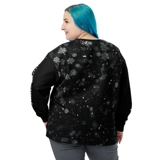 scary creepy christmas tree goth sweatshirt on female model back view