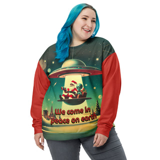 Santa Alien UFO Sci-Fi Christmas Unisex Sweatshirt