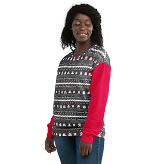 side view of goth christmas spirit ghost sweatshirt