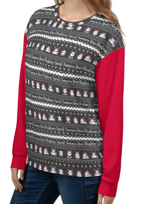 goth christmas spirit ghost sweatshirt on female model