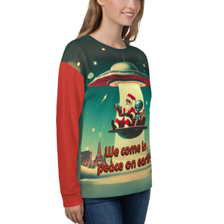 Santa Alien UFO Sci-Fi Christmas Unisex Sweatshirt
