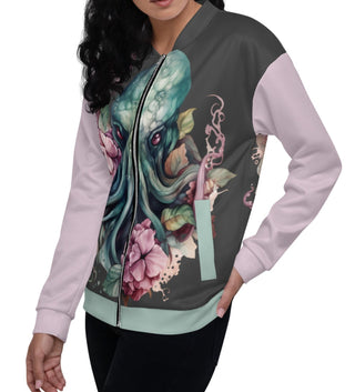 Floral Cthulhu Octopus Unisex Bomber Jacket